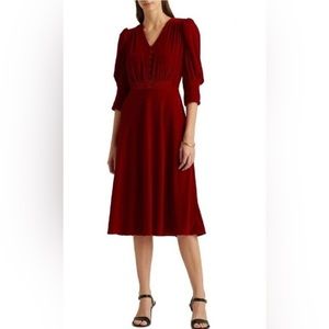 Ralph Lauren red velvet dress
